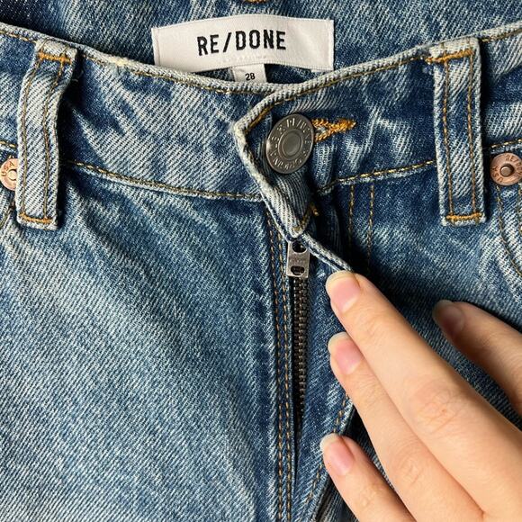 Re/done Revolve Womens Distressed Knee High Wst Originals 70s Straight Leg Sz 28 - Picture 7 of 13